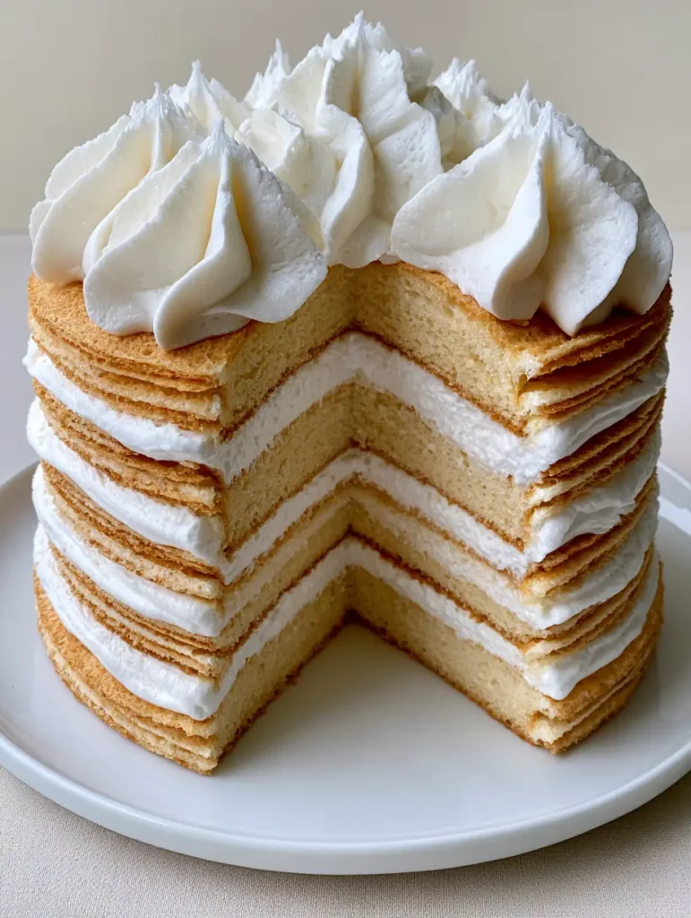Chantilly Creme Rezept: Die ultimative luftige Vanillesahne für Schichttorten 1 Draufsicht auf eine Torte mit professionell gespritzten Sahnetupfen aus Chantilly Creme.