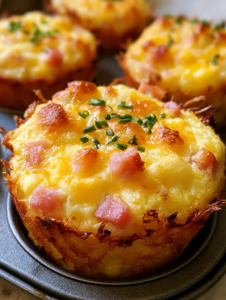 Frühstücks-Muffins mit Ei in einer Muffinform auf einer Küchentheke mit natürlichem Licht.