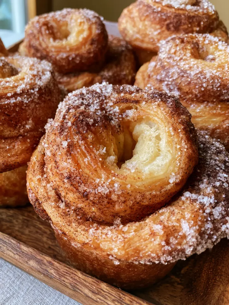 Churro Cruffins: Das ultimative Rezept für knuspriges Zimt-Gebäck 1 Frisch gebackene Cruffins, glänzend von Butter und großzügig bestreut mit Kristallzucker.